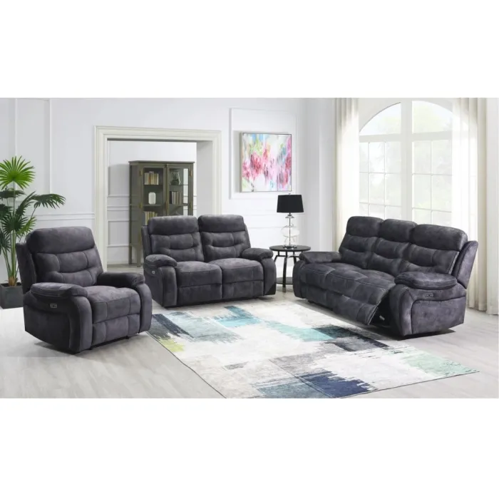 Alphons 2 Seater Recliner Sofa - Dark Grey