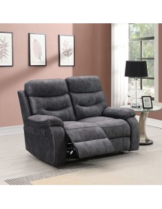 Alphons 2 Seater Recliner Sofa - Dark Grey