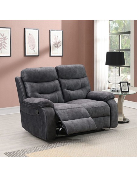 Alphons 2 Seater Recliner Sofa - Dark Grey