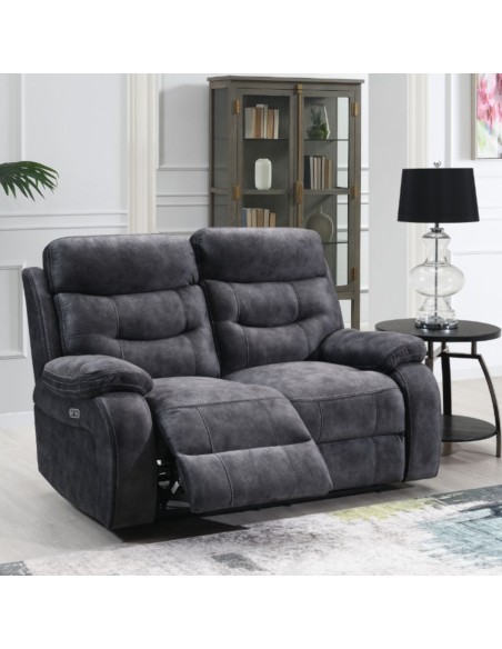 Alphons 2 Seater Power Recliner Sofa - Dark Grey