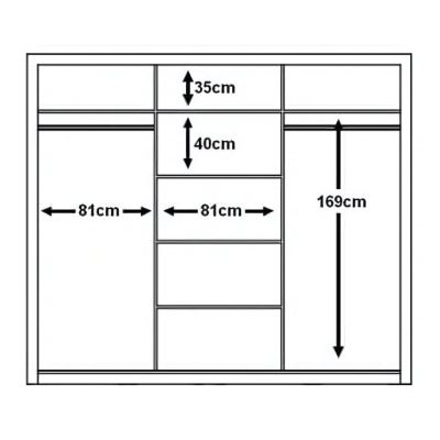 Boston Large Sliderobe 2.5m - White