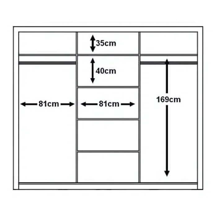 Boston Large Sliderobe 2.5m - White