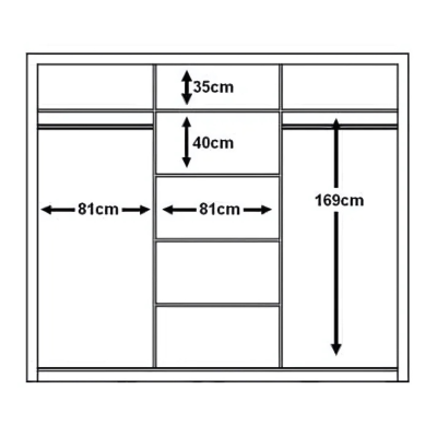 Boston Large Sliderobe 2.5m - Grey