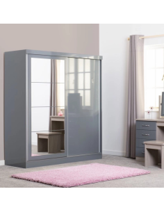 Nevada 2 Door Slider Wardrobe - Grey Gloss