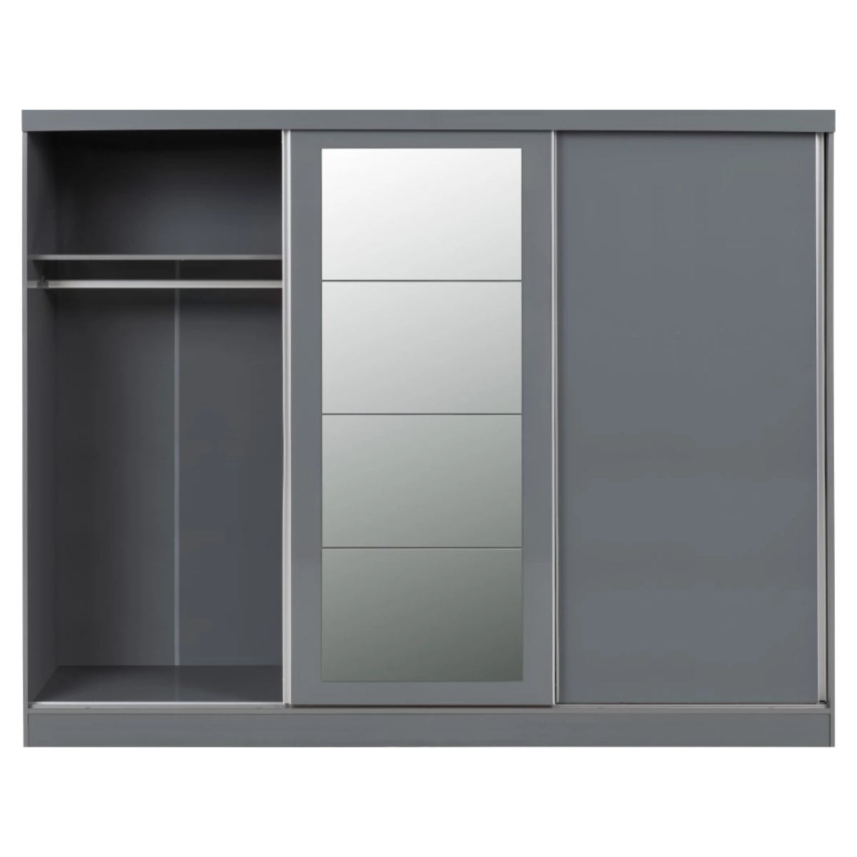 Nevada 3 Door Slider Wardrobe - Grey Gloss