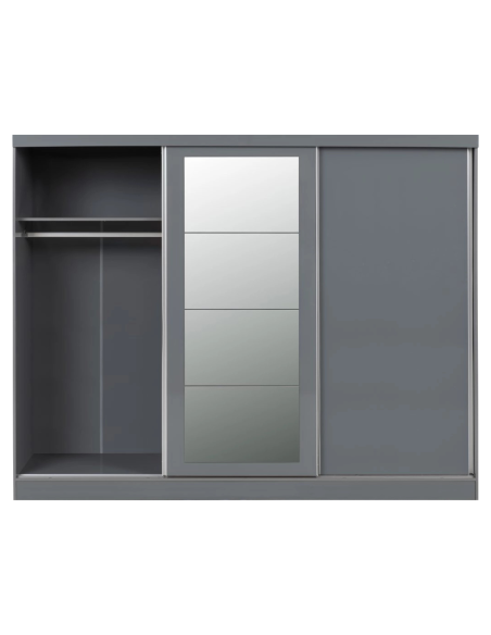 Nevada 3 Door Slider Wardrobe - Grey Gloss