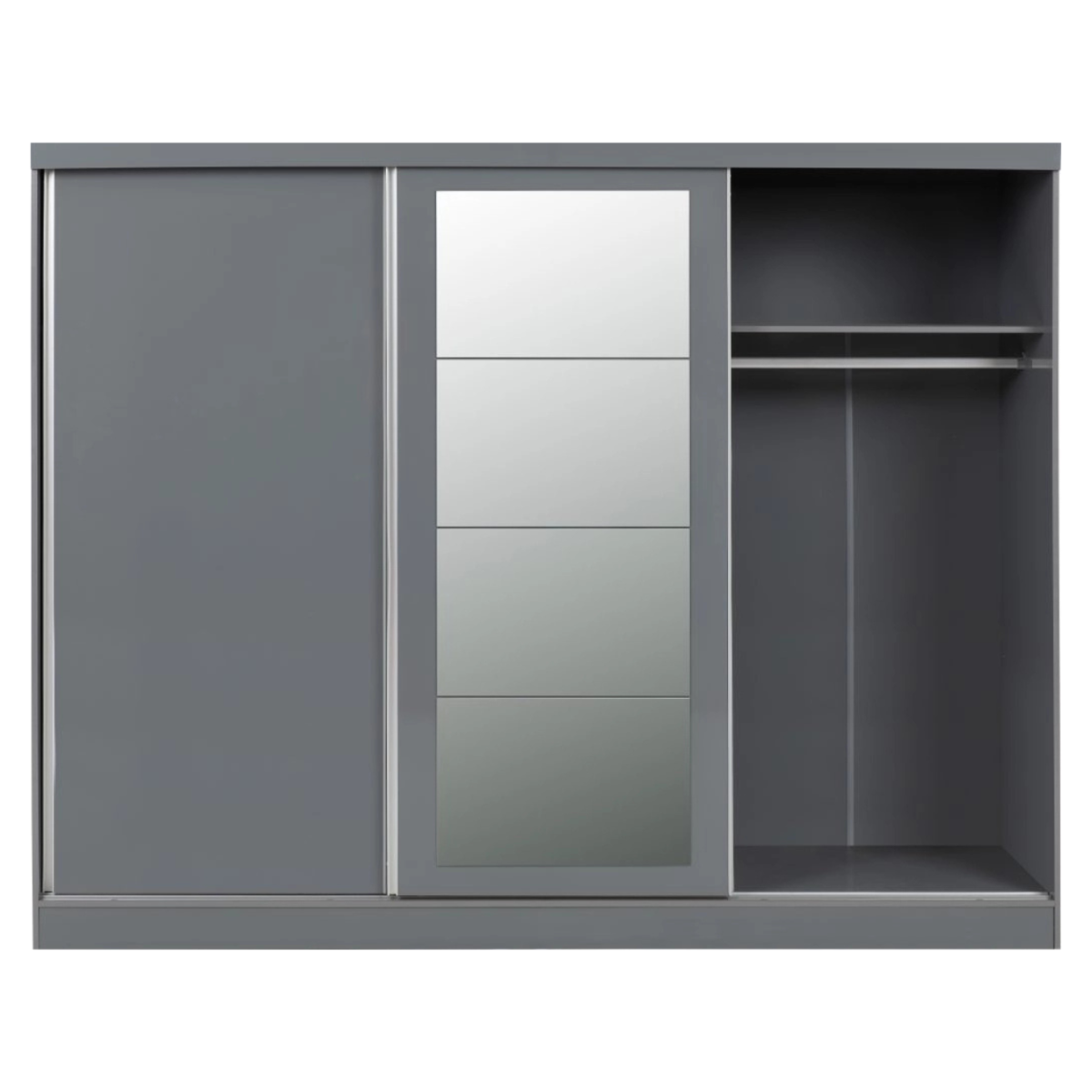 Nevada 3 Door Slider Wardrobe - Grey Gloss