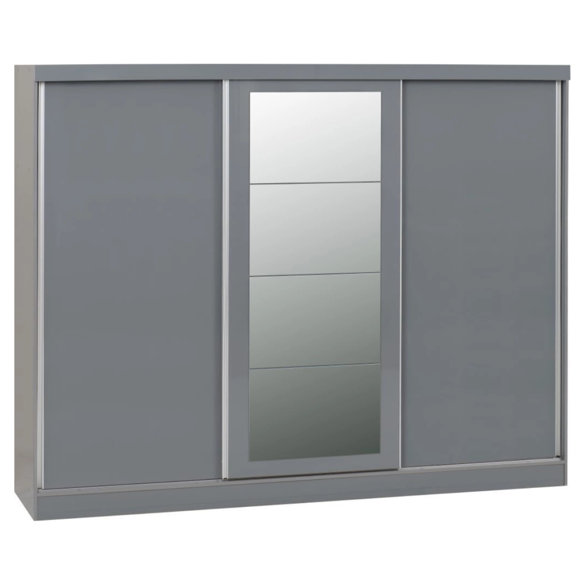 Nevada 3 Door Slider Wardrobe - Grey Gloss