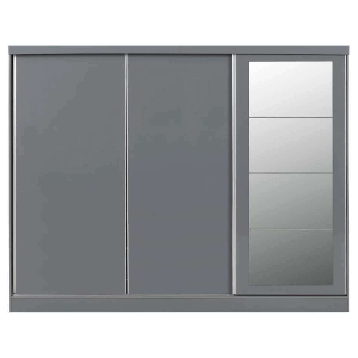 Nevada 3 Door Slider Wardrobe - Grey Gloss
