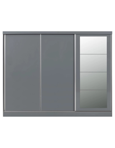 Nevada 3 Door Slider Wardrobe - Grey Gloss