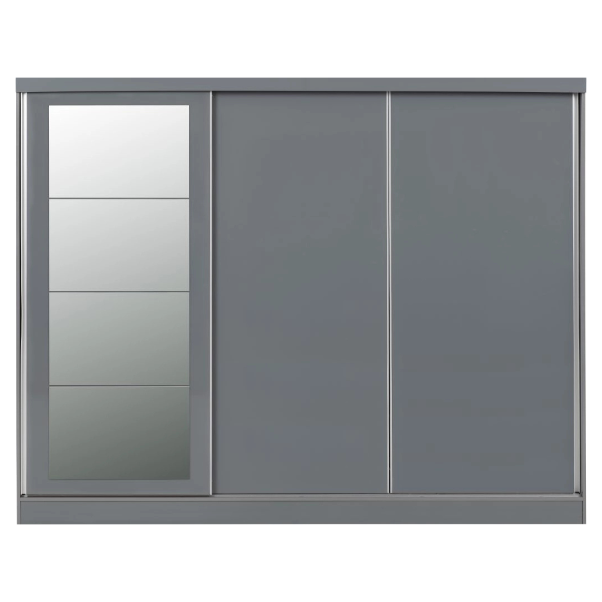 Nevada 3 Door Slider Wardrobe - Grey Gloss
