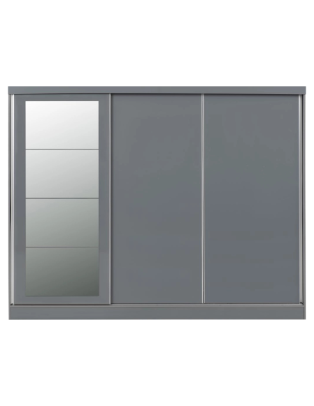 Nevada 3 Door Slider Wardrobe - Grey Gloss