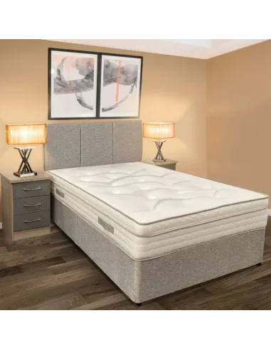 Sophie 6FT Divan Base - Grey Fabric