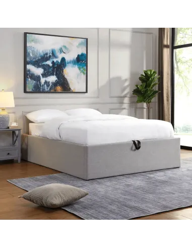 Oasis 5FT Storage Bedframe - Grey Linen