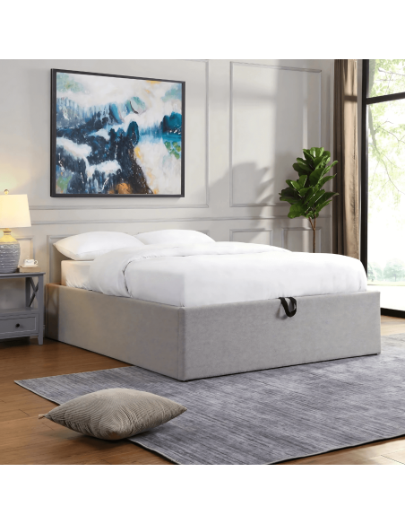 Oasis 5FT Storage Bedframe - Grey Linen