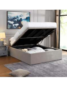 Oasis 5FT Storage Bedframe - Grey Linen