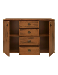 Cornwall 2 Door 4 Drawer Wide Chest - Shutter Oak 2