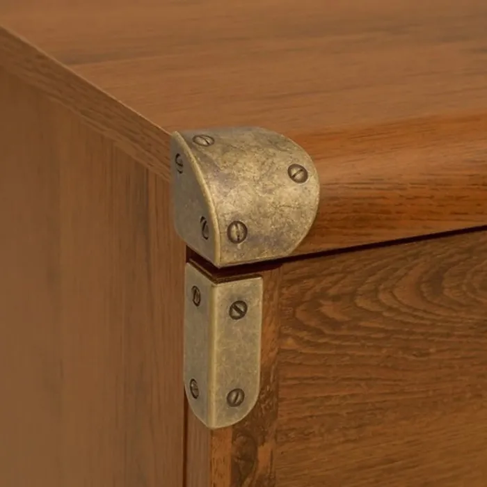 Cornwall 2 Door 4 Drawer Wide Chest - Shutter Oak
