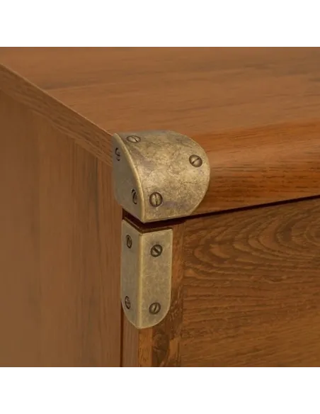 Cornwall 2 Door 4 Drawer Wide Chest - Shutter Oak