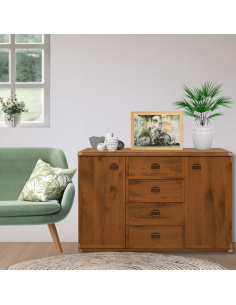 Cornwall 2 Door 4 Drawer Wide Chest - Shutter Oak