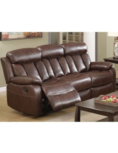 Orland 3 Seater Manual Recliner Sofa - Brown/Tan Leathaire