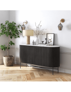 Lantine Large Sideboard - Mango Charcoal/Marble