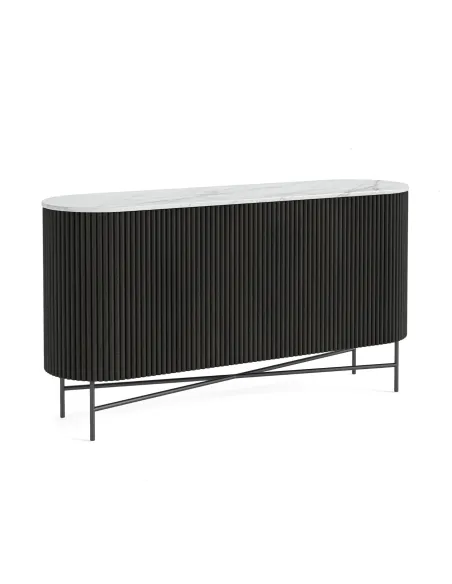 Lantine Large Sideboard - Mango Charcoal/Marble
