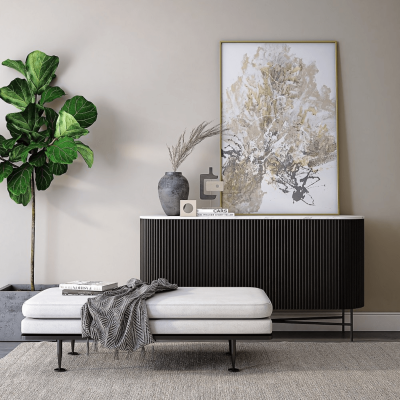 Lantine Large Sideboard - Mango Charcoal/Marble