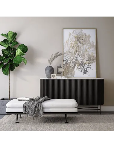 Lantine Large Sideboard - Mango Charcoal/Marble
