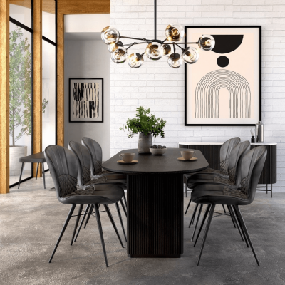 Lantine Large Sideboard - Mango Charcoal/Marble