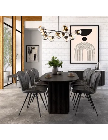 Lantine Large Sideboard - Mango Charcoal/Marble