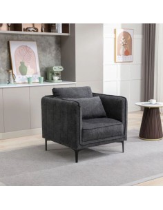 Rae Fixed Armchair - Charcoal Grey