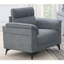 Marant Fixed Armchair - Grey Fabric