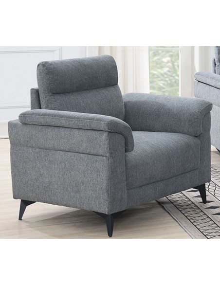 Marant Fixed Armchair - Grey Fabric