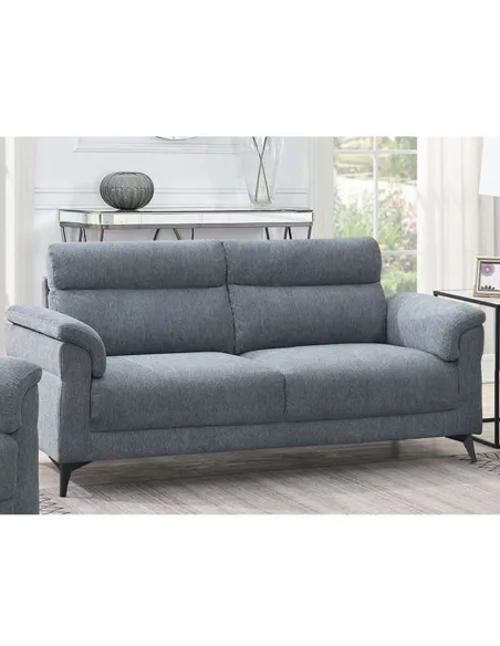 Marant 3 Seater Fixed Sofa - Grey Fabric