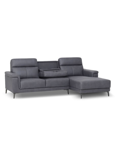 Frederico Sectional RHF Chaise w/DDT - Graphite