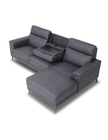 Frederico Sectional RHF Chaise w/DDT - Graphite