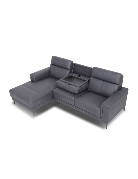 Frederico Sectional LHF Chaise w/DDT - Graphite