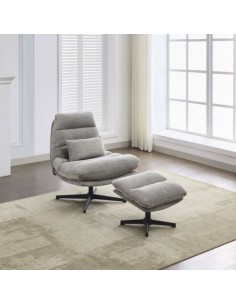 Columbia Leisure Chair with Footstool - Grey