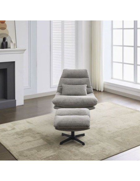 Columbia Leisure Chair with Footstool - Grey