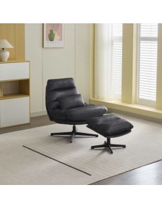 Columbia Leisure Chair with Footstool - Dark Grey