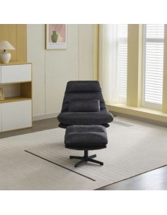 Columbia Leisure Chair with Footstool - Dark Grey 2