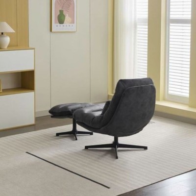 Columbia Leisure Chair with Footstool - Dark Grey
