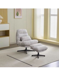 Columbia Leisure Chair with Footstool - Ash