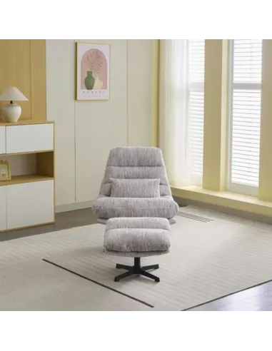 Columbia Leisure Chair with Footstool - Ash