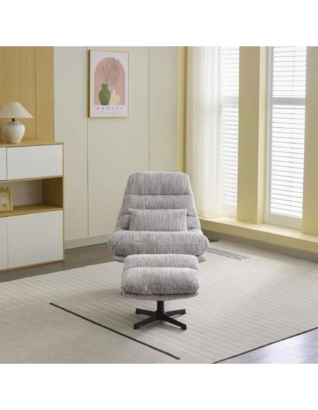 Columbia Leisure Chair with Footstool - Ash