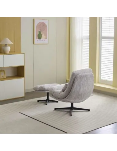 Columbia Leisure Chair with Footstool - Ash