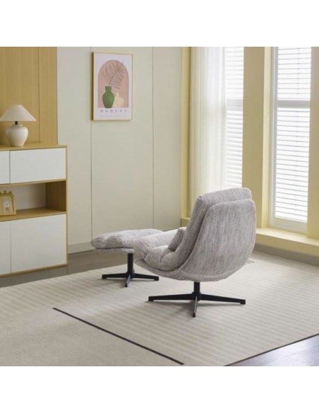 Columbia Leisure Chair with Footstool - Ash