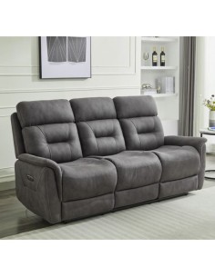Caoihme 3 Seater Power Recliner Sofa - Grey 2