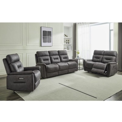 Caoihme 3 Seater Power Recliner Sofa - Grey